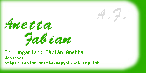 anetta fabian business card